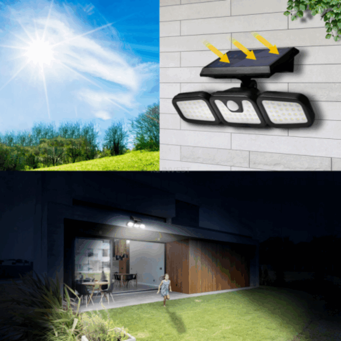 Faretto Led 30W Con Pannello Solare Crepuscolare
