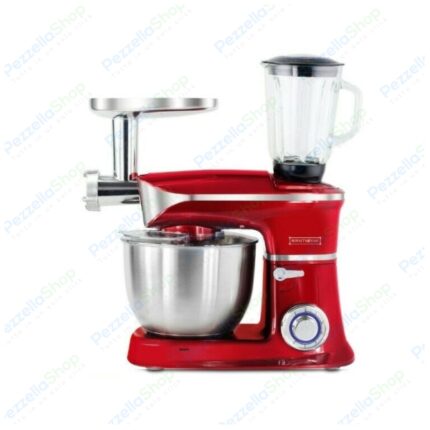 Impastatrice/Planetaria Multifunzione 3 in1 Capacità 6,5 Litri, 1900W Argento, Rosso, Nero