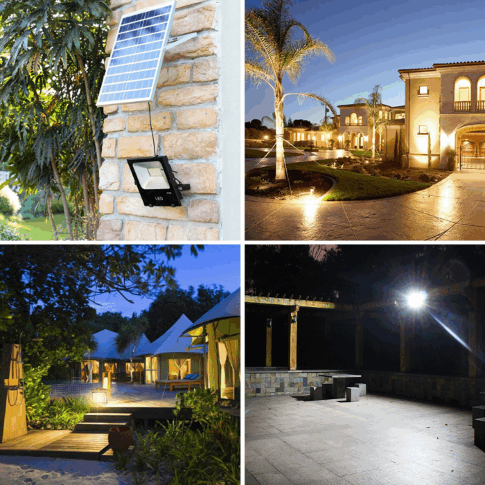 Faro LED 100W con Pannello Solare | Sensore Crepuscolare, Luce Fredda per Esterni