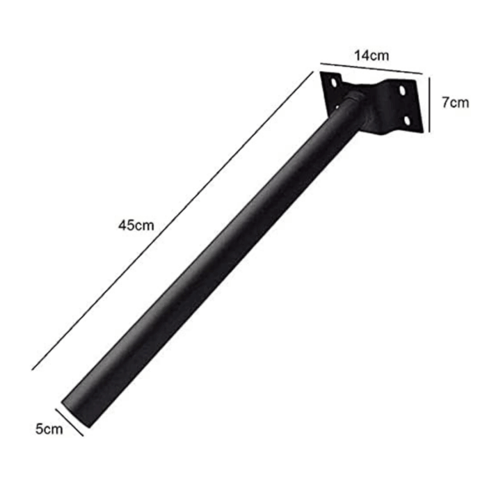 Staffa a Muro Per Lampione Led Stradale da 45 cm Nera