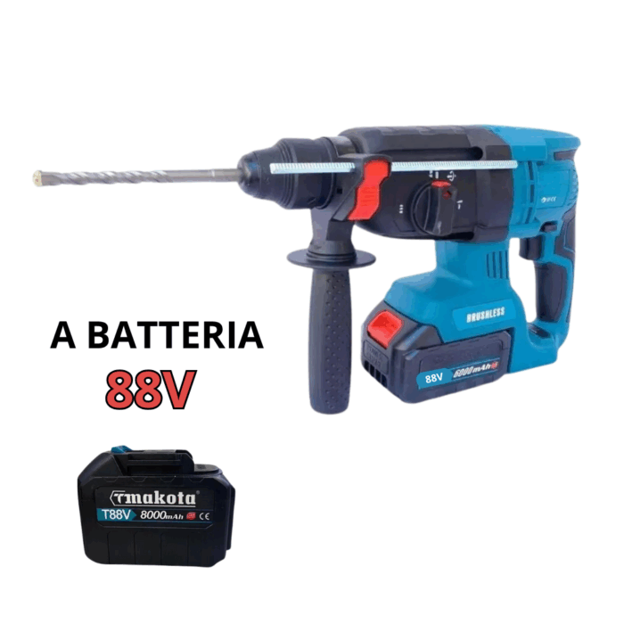 Tassellatore Brushless Scalpellatore a Batteria Litio 88V con Accessori