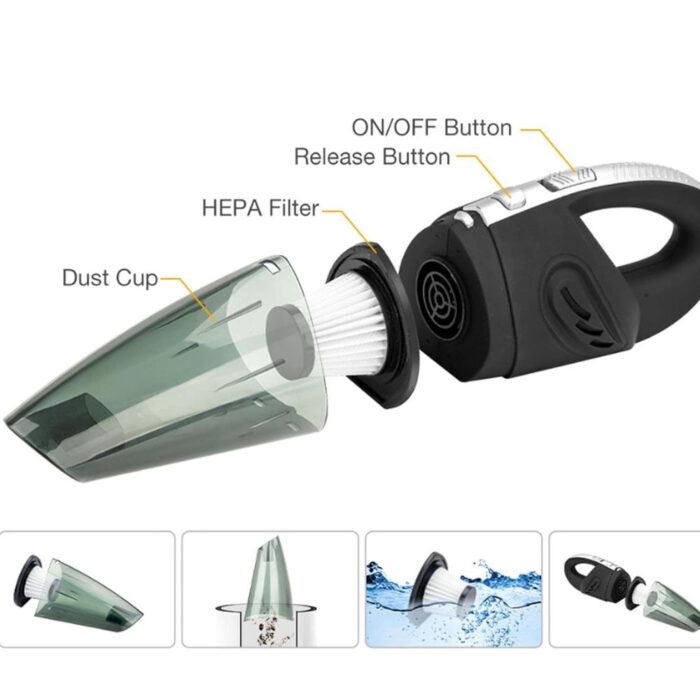 Aspirabriciole Per Auto 120W | Wet and Dry Compatto e Potente