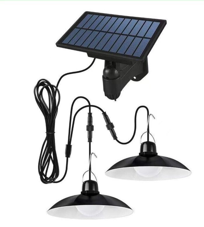 Kit 2 Lampadari a Soffitto Pannello Solare Ip65 Plafoniere esterne