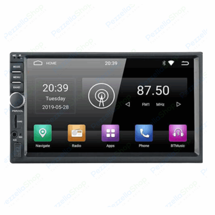 Autoradio 2 Din 7 Pollici Android Auto Mirror Link Android 10 TouchScreen Schermo GPS WiFi Bluetooth Radio FM RDS, Telecamera Posteriore