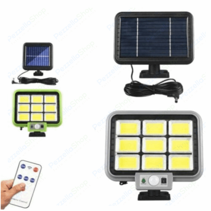Faro Faretto con Pannello Solare 252 led COB Sensore Di Movimento