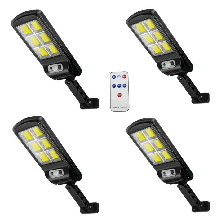 Kit 4 Lampioni Faretti Con Pannello Solare Led Sensore Di Movimento Crepuscolare Esterno