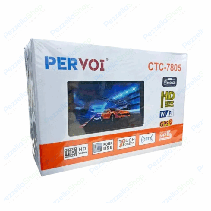 Autoradio 2 Din 7 Pollici Android Auto Mirror Link Android 10 TouchScreen Schermo GPS WiFi Bluetooth Radio FM RDS, Telecamera Posteriore