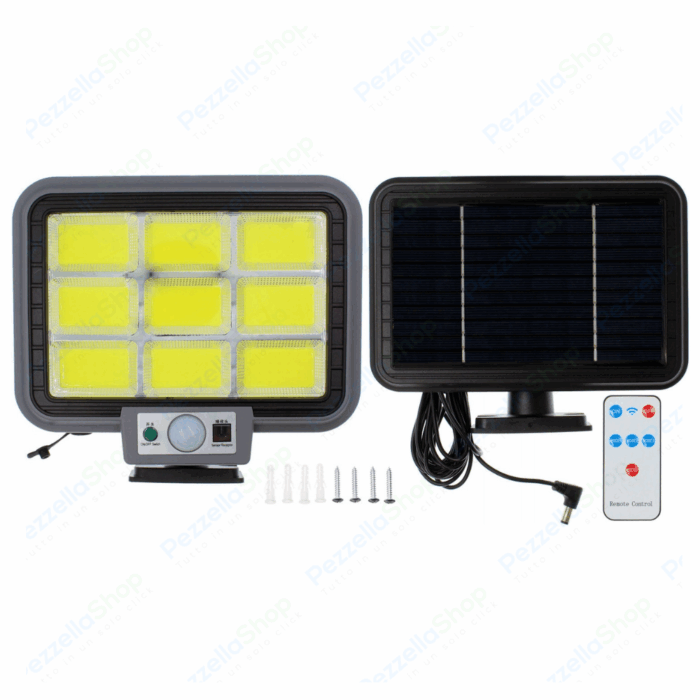 Faro Faretto con Pannello Solare 252 led COB Sensore Di Movimento