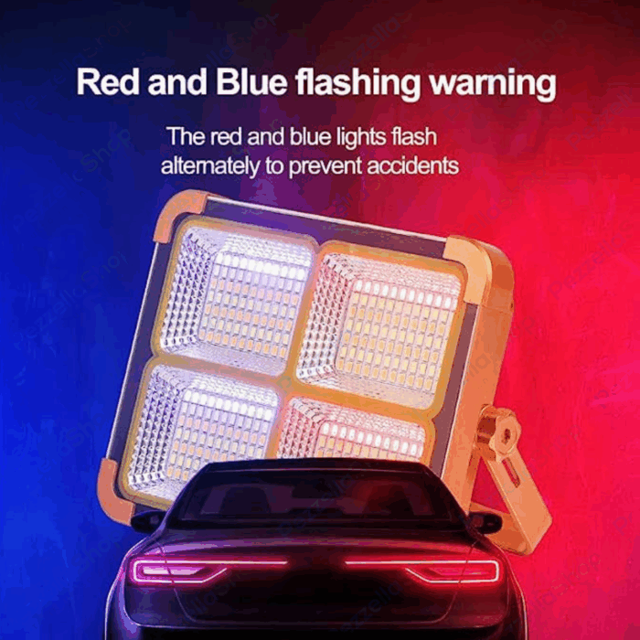 Faro Led Solare Ricaricabile Da Lavoro 120w ,Luce Fredda e Calda RGB , Power bank