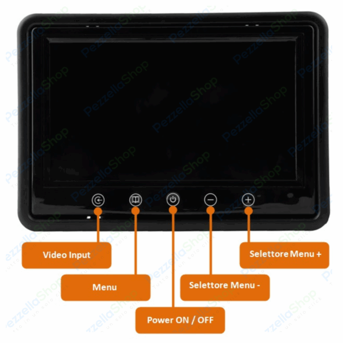 Monitor HMDI Led 10.1" Pollici Con Telecomando 2 Ingressi Video Per Videosorveglianza