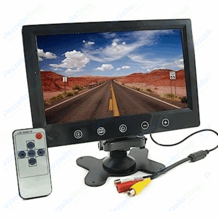 Monitor HMDI Led 10.1" Pollici Con Telecomando 2 Ingressi Video Per Videosorveglianza