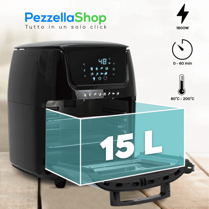 Friggitrice XXL ad Aria Jordan 15L 1800W Forno 8 Modalità Display Touch