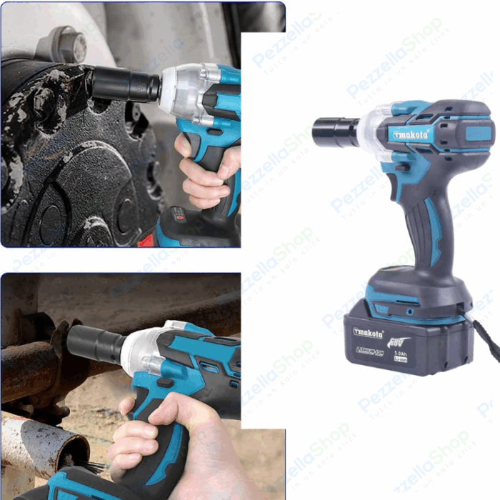 Avvitatore ad Impulsi a Batteria 68V - Svitatore Avvitatore Bulloni Auto Camper Moto 5AH