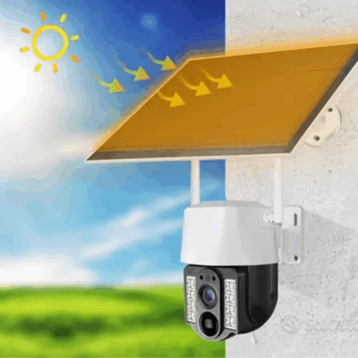 Telecamera Solare PTZ 4G | 360° Infrarossi, Ricarica Solare, Controllo da Remoto