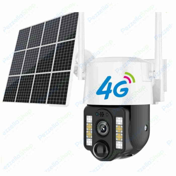 Telecamera Solare PTZ 4G | 360° Infrarossi, Ricarica Solare, Controllo da Remoto