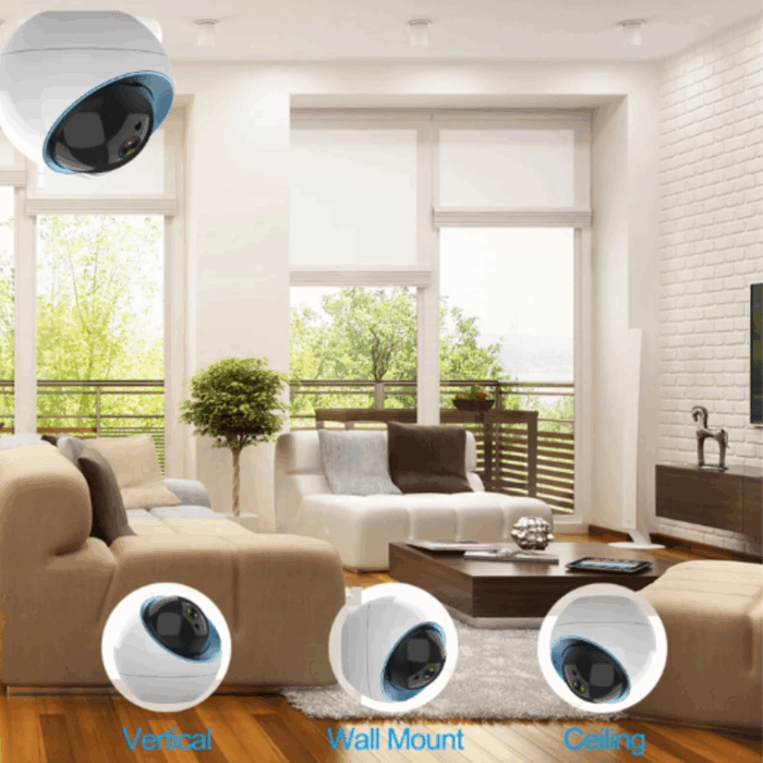 Telecamera Sferica Wireless 1080P | Videosorveglianza WiFi IP 355° | Sicurezza Smart