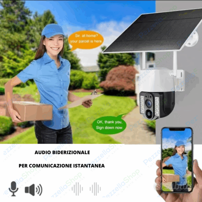 Telecamera Solare PTZ 4G | 360° Infrarossi, Ricarica Solare, Controllo da Remoto