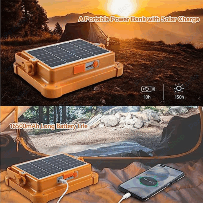 Faro Led Solare Ricaricabile Da Lavoro 300w Luce Fredda e Calda RGB Power bank