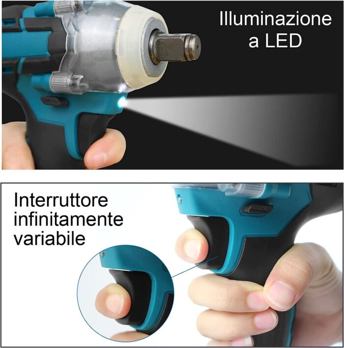 Avvitatore ad Impulsi a Batteria 68V - Svitatore Avvitatore Bulloni Auto Camper Moto 5AH