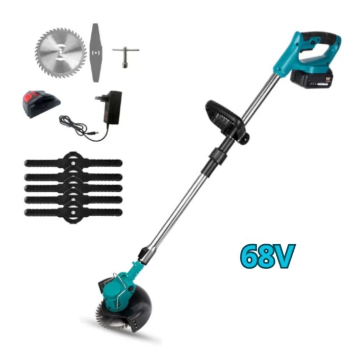 Decespugliatore Elettrico a Doppia Batteria 68V | Tagliabordi e Tagliasiepi con Accessori