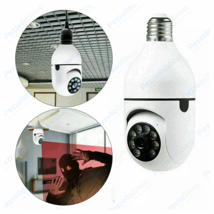 Telecamera a Bulbo Lampadina 360° WiFi Wireless Infrarossi Controllo Remoto