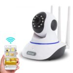 Telecamera Wireless WiFi HD 1080p 3 Antenne IP Camera Videosorveglianza Altoparlante