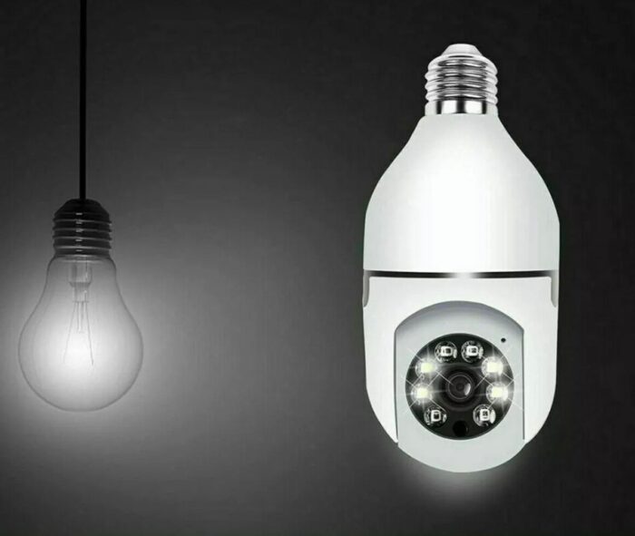 Telecamera a Bulbo Lampadina 360° WiFi Wireless Infrarossi Controllo Remoto