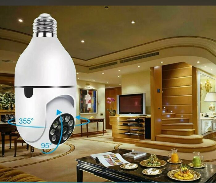 Telecamera a Bulbo Lampadina 360° WiFi Wireless Infrarossi Controllo Remoto