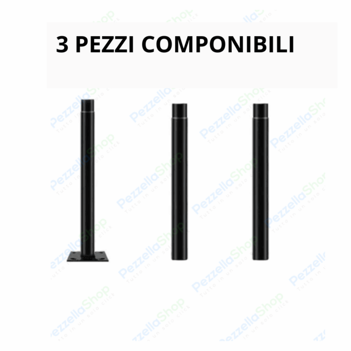 Palo in Ferro 3 Metri Componibili per Lampioni LED Fari Lampade Giardino