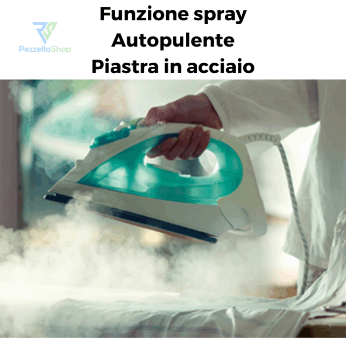 Ferro Da Stiro 2200W Funzione Spray Vapore Piastra Acciaio Inox Autopulente