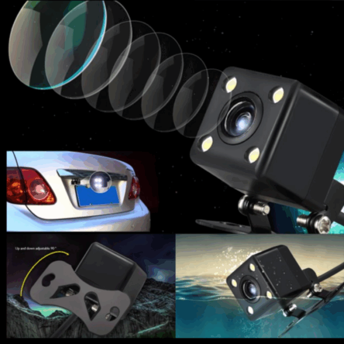 Retrocamera Telecamera Posteriore Infrarossi per Automobile Impermeabile IP67 Visuale 170°