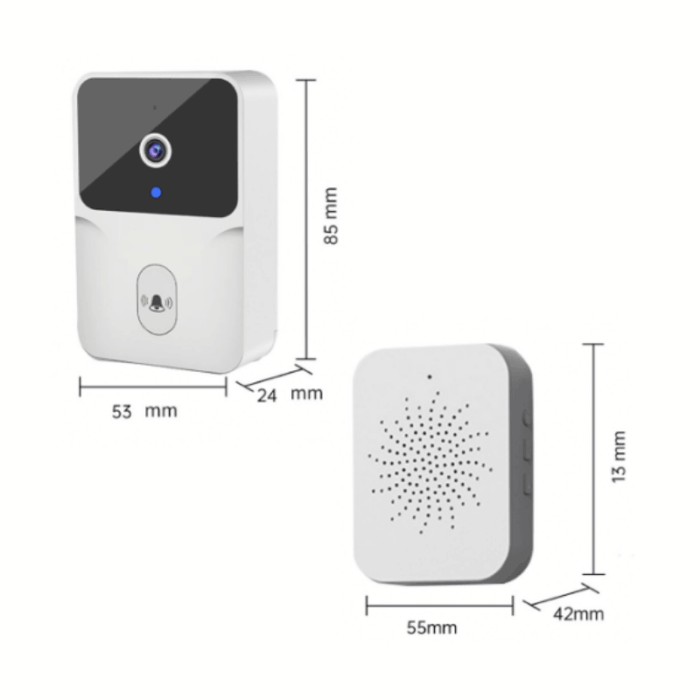 Campanello con Videocamera, Wireless, App sul Cellulare, Wi-Fi Bluetooth, Videosorveglianza, Audio Bidirezionale, Porta, Casa, Ufficio
