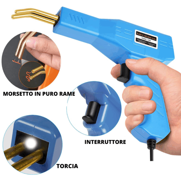 Kit Pistola Saldatrice Saldatura 50W Plastica Riparazione Paraurti Auto 200pz