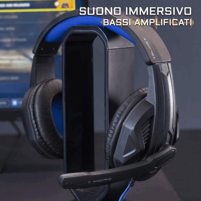 Set 4 Pezzi Gaming Tastiera Retroilluminata, Mouse, Tappetino Antiscivolo, Cuffie Speaker