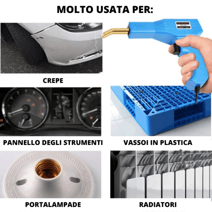 Kit Pistola Saldatrice Saldatura 50W Plastica Riparazione Paraurti Auto 200pz