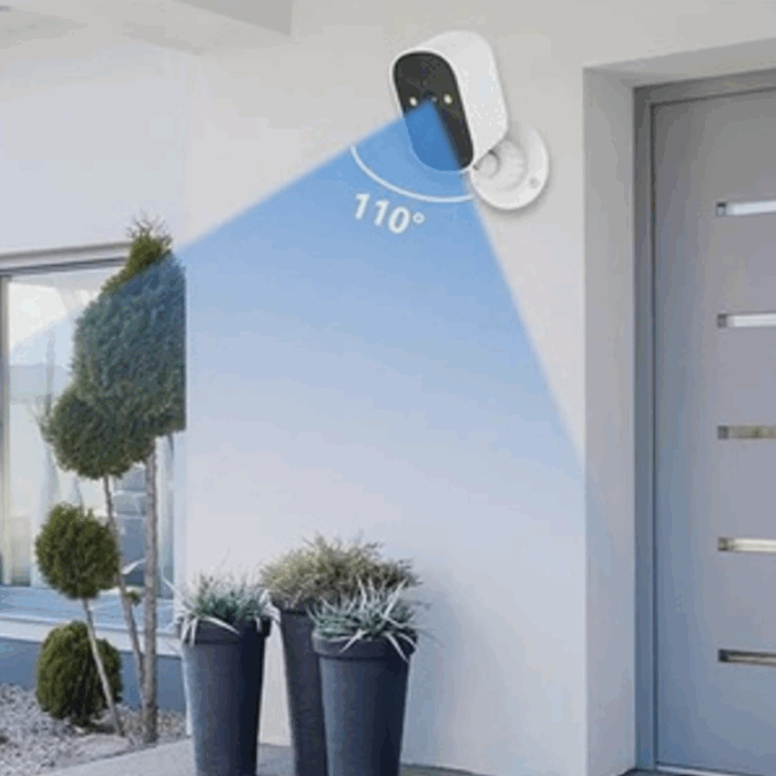 Telecamera Videosorveglianza Alimentata a Batteria IP66 Wi-Fi Infrarossi HD Sensore di Movimento