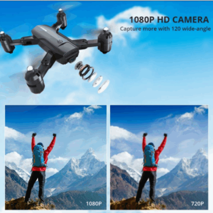 Drone GPS Quadricottero 4K 1080p App Dedicata Bluetooth Wi-Fi Ritorno Automatico Modalità Follow-me