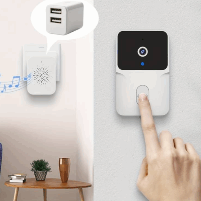 Campanello con Videocamera, Wireless, App sul Cellulare, Wi-Fi Bluetooth, Videosorveglianza, Audio Bidirezionale, Porta, Casa, Ufficio