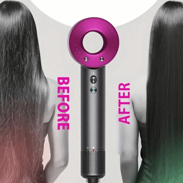 Phon Professionale Ionico 1800W con 5 Accessori – Asciugacapelli Supersonico per Capelli Lisci, Ricci e Anticrespo