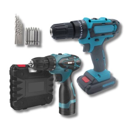 Kit 2 Trapani Cordless 18V Batterie a Litio 2.0 Ah con Valigetta + Accessori e Caricatore