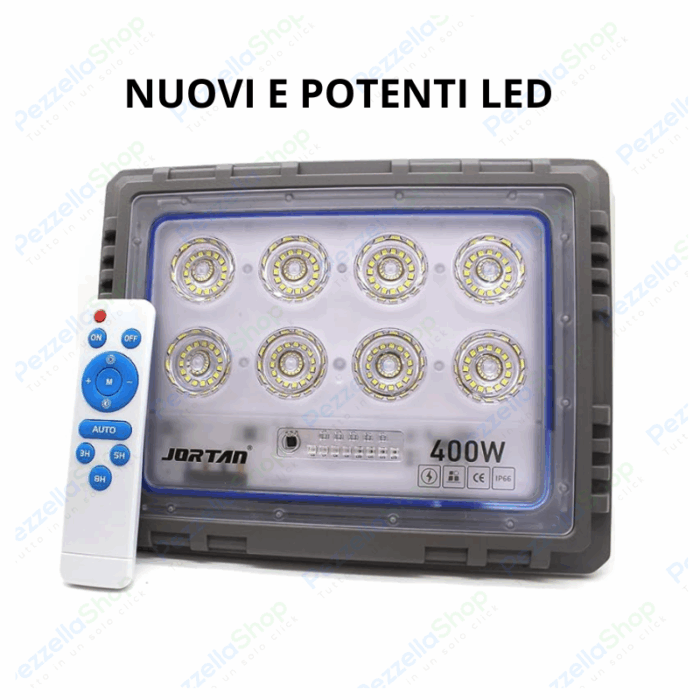Faro Solare 400W Slim Crepuscolare IP66 Luce Bianca Fredda 6500K