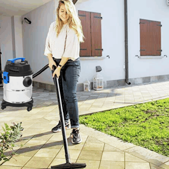 Bidone Aspirapolvere Aspiracenere Serbatoio 20 Litri Cavo 3m per Solidi e Liquidi