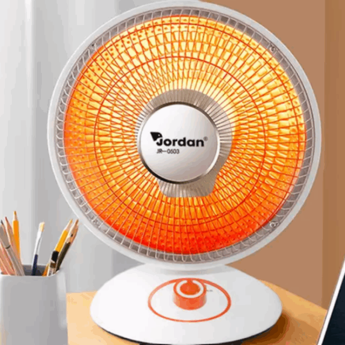 Stufa a Parabola a Carbonio da Appoggio 600W Basso Consumo 220V per Scrivanie, Pavimento, Mobili