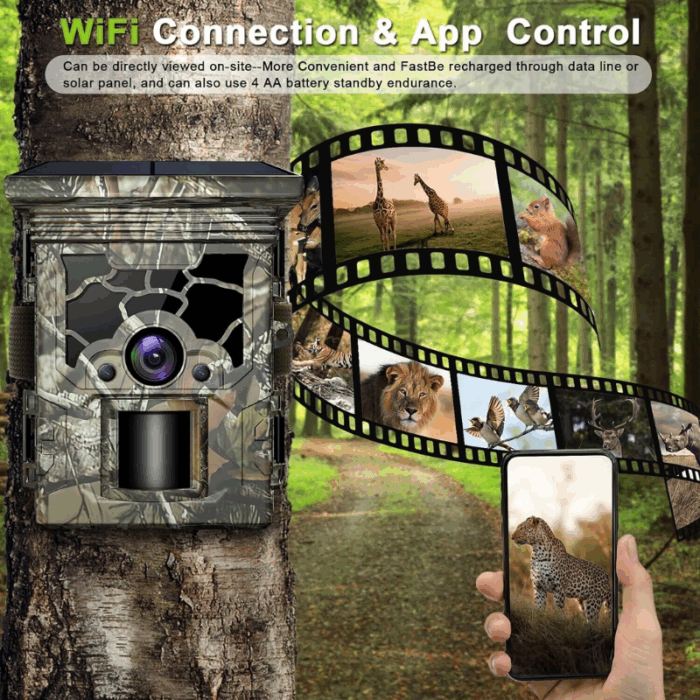 Fototrappola 4G Ricarica Solare Visione Notturna IP66 HD Monitoraggio Raccolti, Studio Fauna
