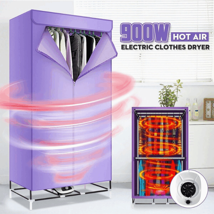 Box Asciugabiancheria 1000W Aria Calda Con Timer per Asciugatura Rapida Panni e Biancheria