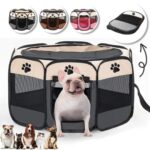 Recinto Pieghevole 100x100cm Portatile Box Traspirante per Animali Domestici, Cani, Gatti, Conigli