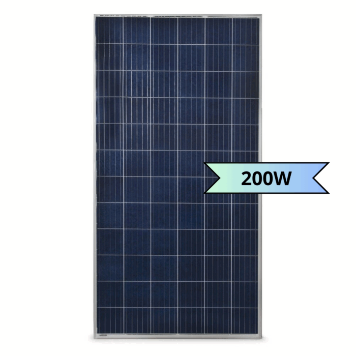 Pannello Fotovoltaico 200W Solare Monocristallino 18V per Impianti su Baite, Camper, Ville