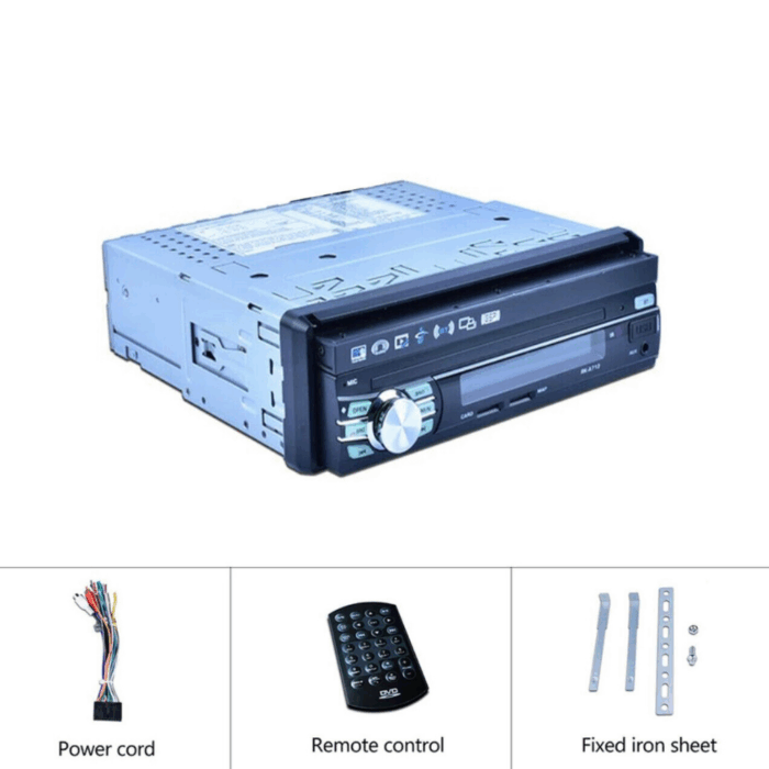 Autoradio 7 Pollici a Scomparsa, Schermo Retrattile, Bluetooth, USB con Telecomando