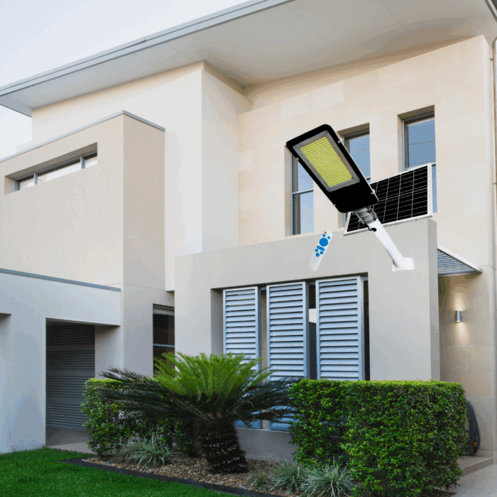 Lampione Solare 1000W Stradale | Crepuscolare, IP67, Kit Completo con Pannello Separato