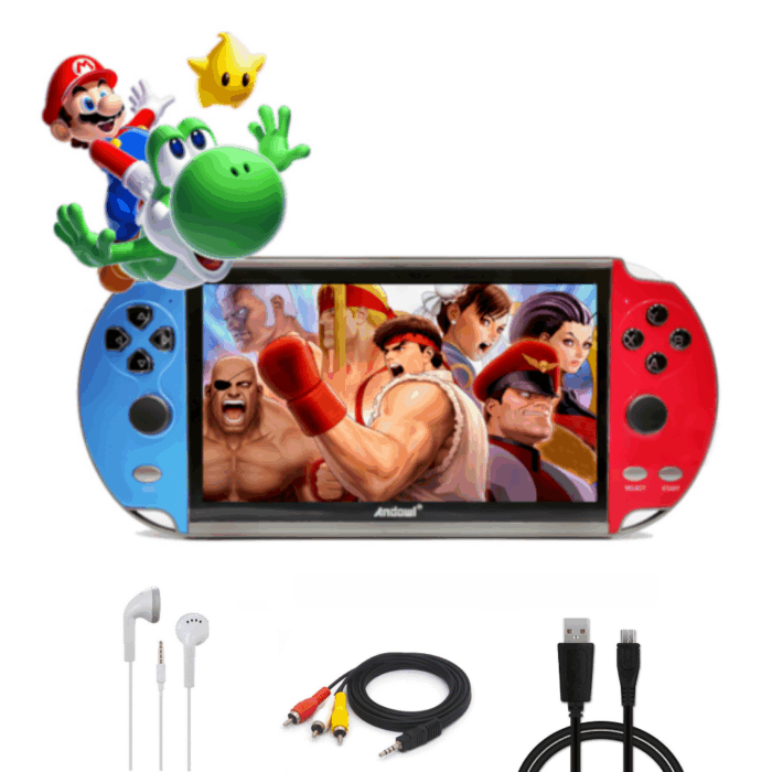 X7 Console di Gioco Doppio Joystick 5,1 Pollici | Gameboy con Schermo HD, Portatile USB